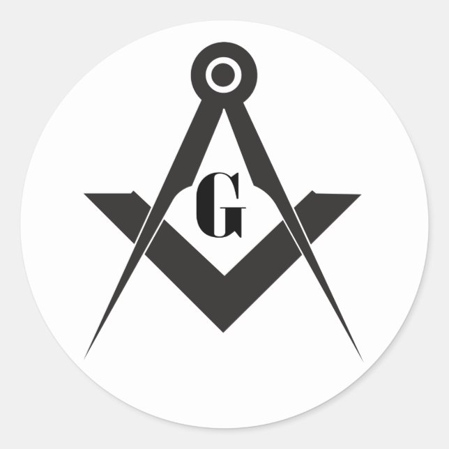 Freemasonry symbol classic round sticker (Front)