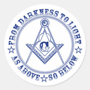 Freemasonry symbol classic round sticker