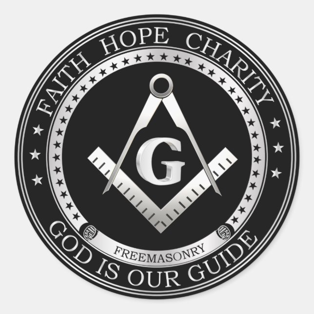 Freemasonry symbol classic round sticker (Front)