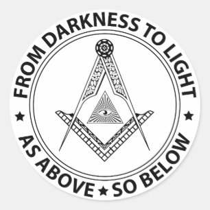 Freemasonry symbol classic round sticker