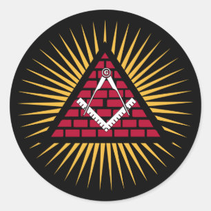 Freemasonry symbol classic round sticker