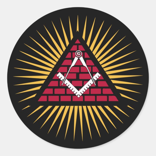 Freemasonry symbol classic round sticker (Front)