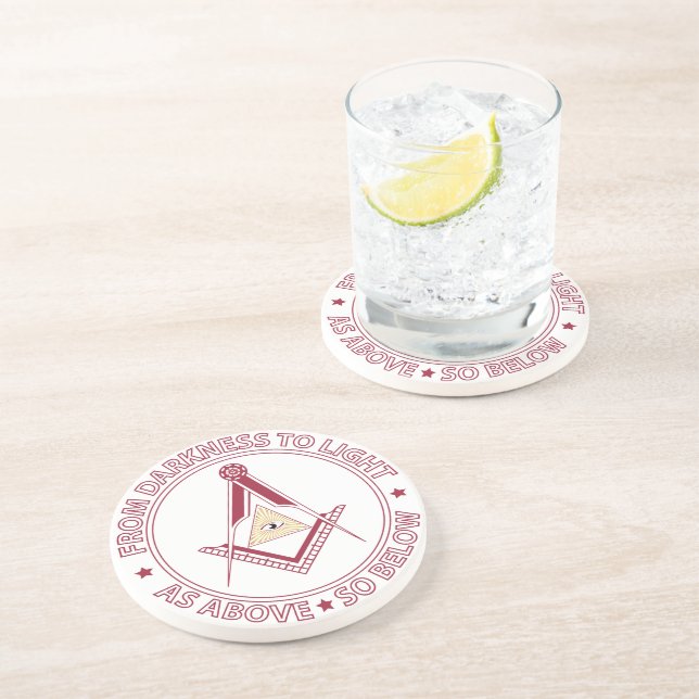 Freemasonry symbol coaster (Side)