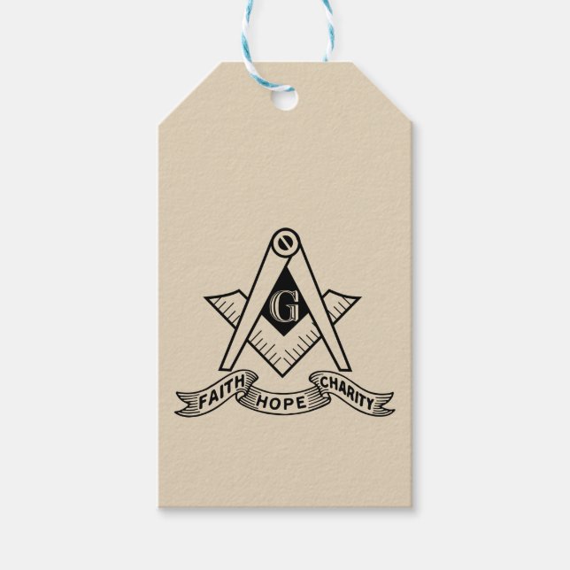 Freemasonry symbol gift tags (Front)