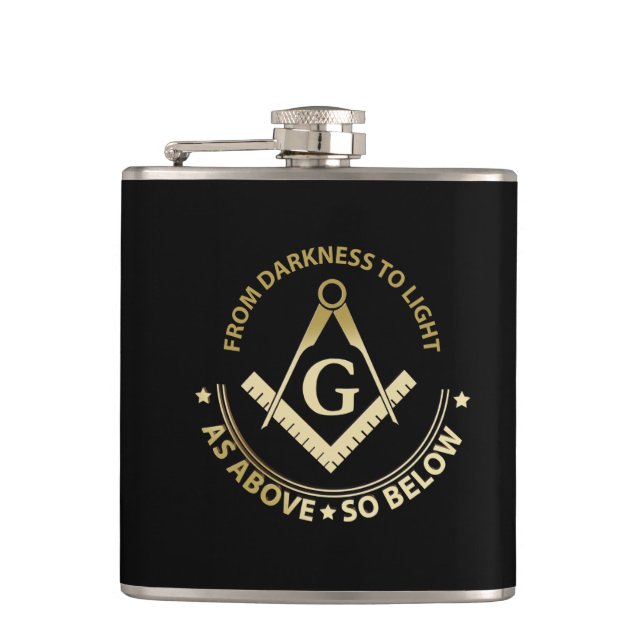Freemasonry symbol hip flask (Front)