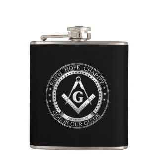 Freemasonry symbol hip flask