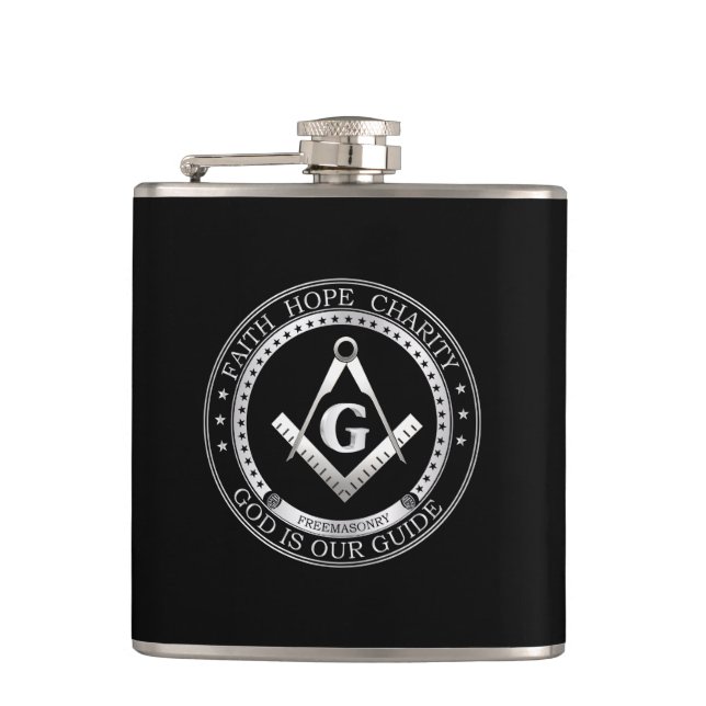 Freemasonry symbol hip flask (Front)