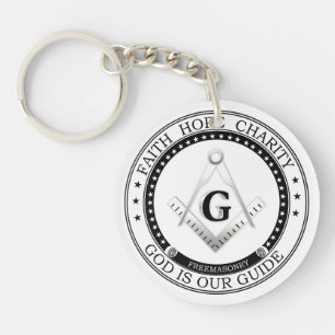 Freemasonry symbol key ring