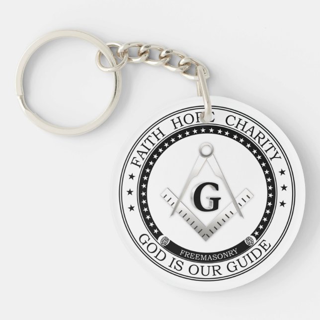 Freemasonry symbol key ring (Front)