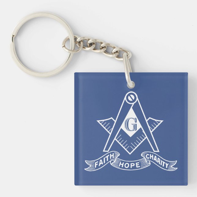 Freemasonry symbol key ring (Front)