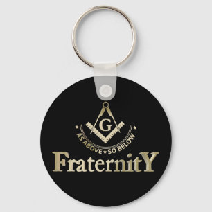 Freemasonry symbol key ring