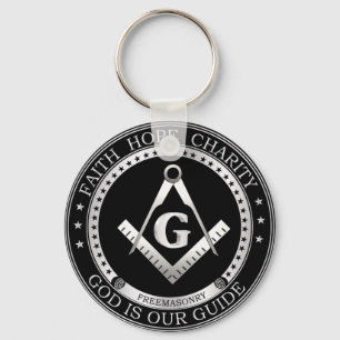 Freemasonry symbol key ring