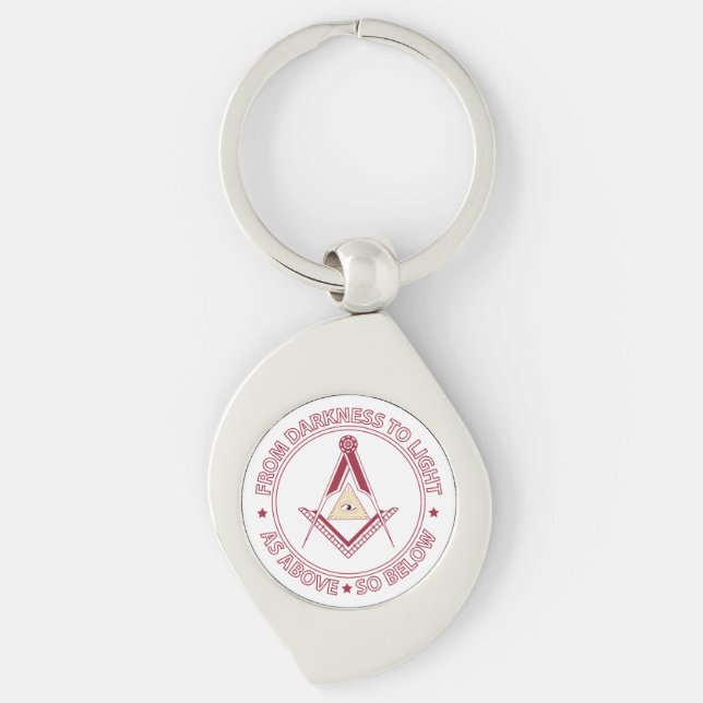 Freemasonry symbol key ring (Front)