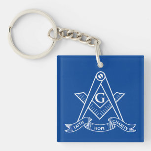 Freemasonry symbol key ring