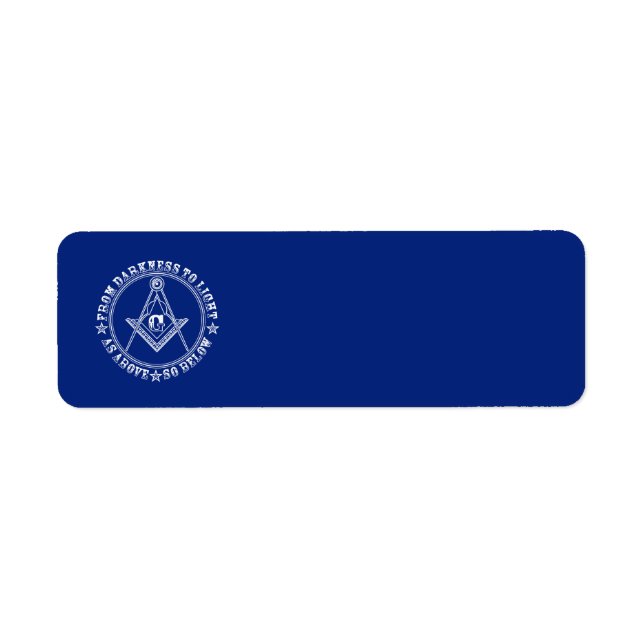Freemasonry symbol label return address label (Front)