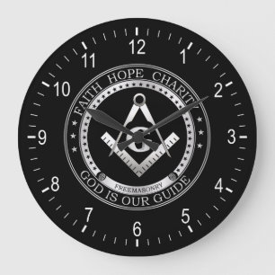Freemasonry symbol large clock