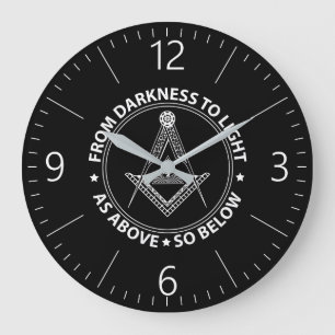 Freemasonry symbol large clock