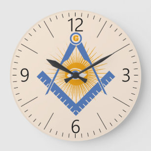 Freemasonry symbol large clock