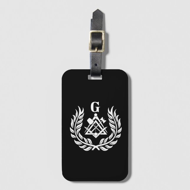 Freemasonry symbol luggage tag (Front Vertical)