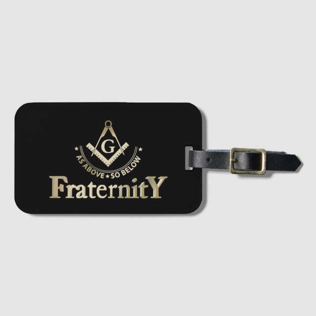 Freemasonry symbol luggage tag (Front Horizontal)