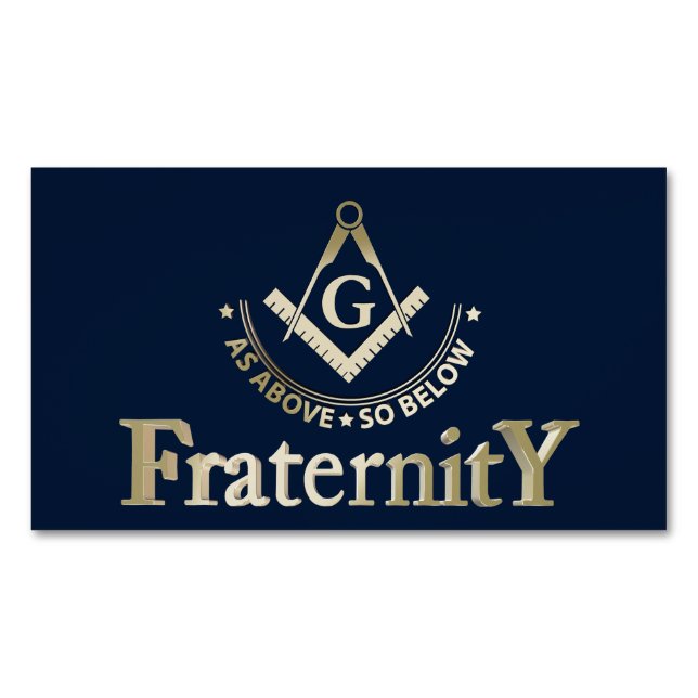 Freemasonry symbol 	Magnetic business card (Front)