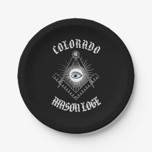 Freemasonry symbol paper plate
