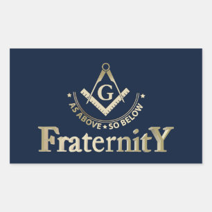 Freemasonry symbol rectangular sticker
