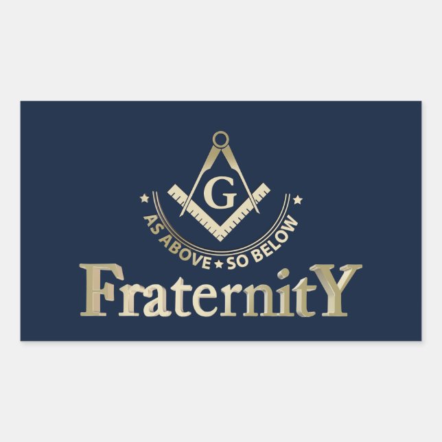 Freemasonry symbol rectangular sticker (Front)