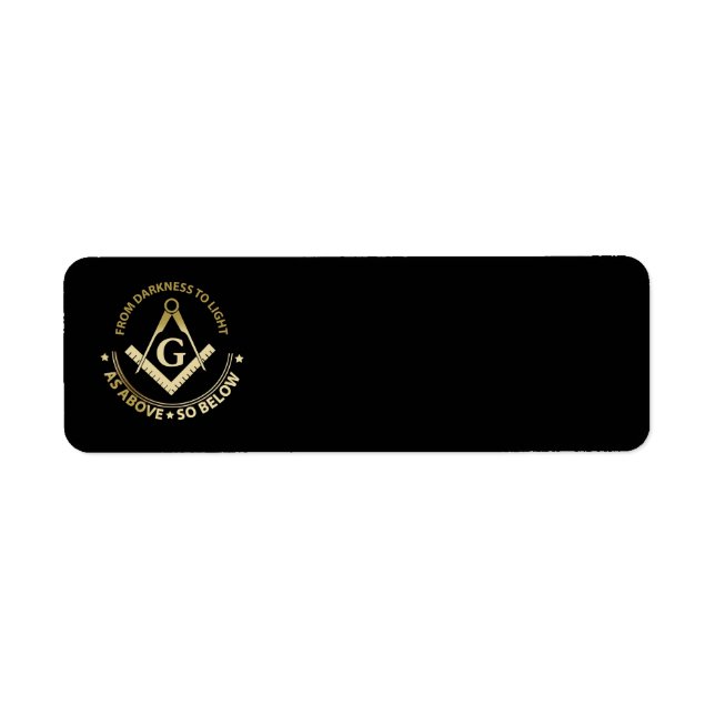 Freemasonry symbol return address label (Front)