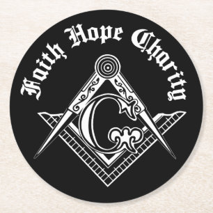 Freemasonry symbol round paper coaster