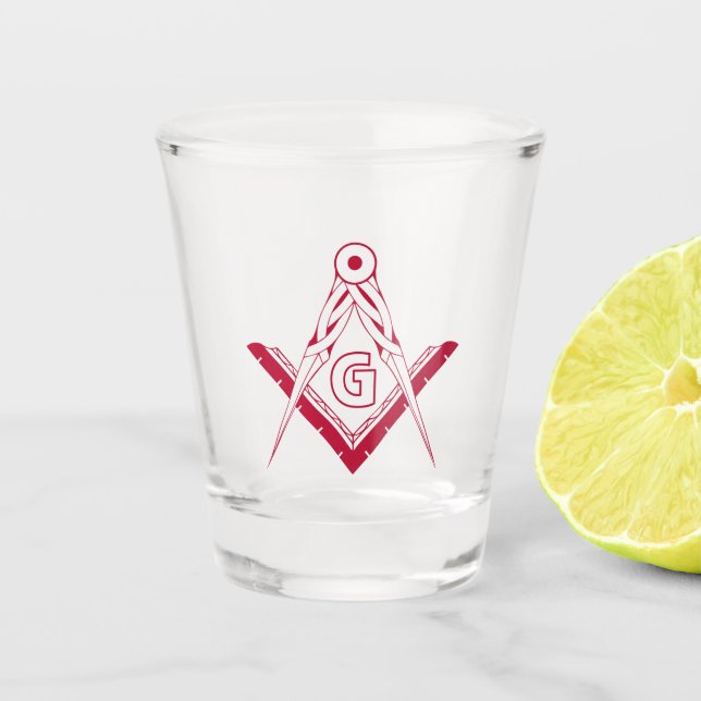 Freemasonry symbol shot glass (Front)