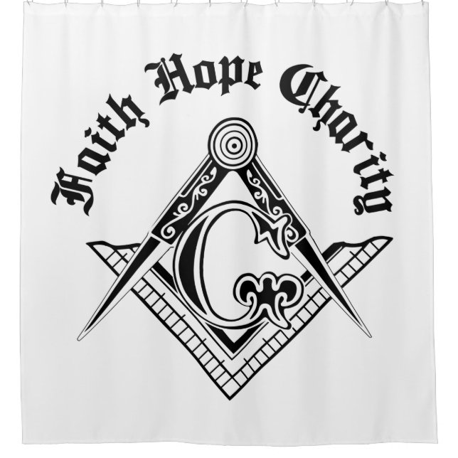 Freemasonry symbol shower curtain (Front)
