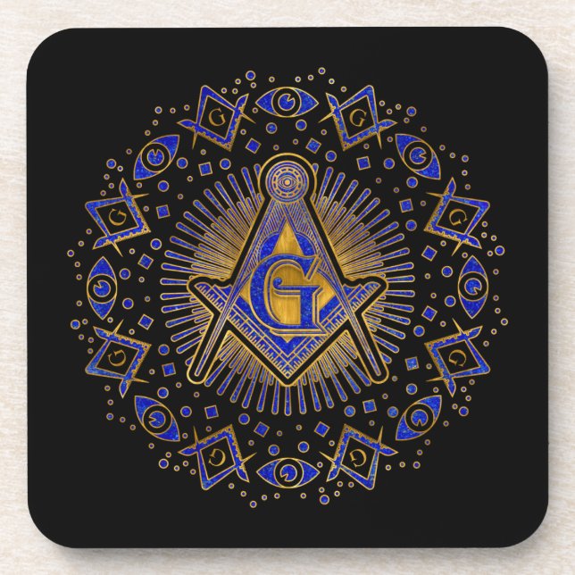 Freemasonry symbol Square and Compasses Coaster (Front)