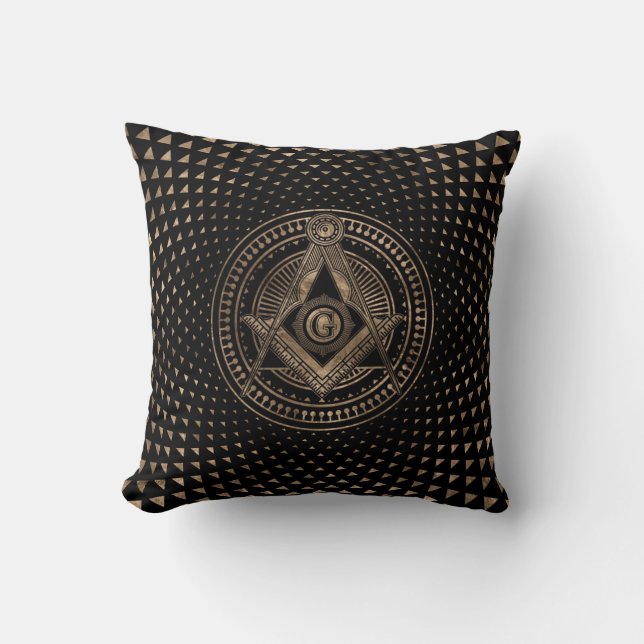 Freemasonry symbol Square and Compasses Cushion (Front)