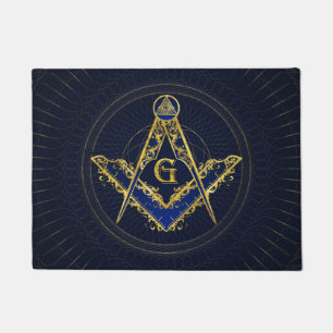 Freemasonry symbol Square and Compasses Doormat