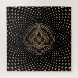 Freemasonry symbol Square and Compasses Jigsaw Puzzle