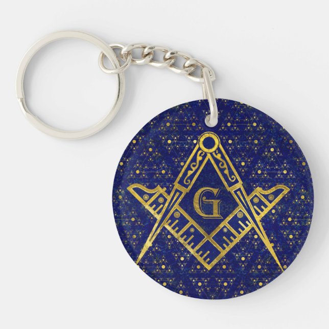 Freemasonry symbol Square and Compasses Key Ring (Front)