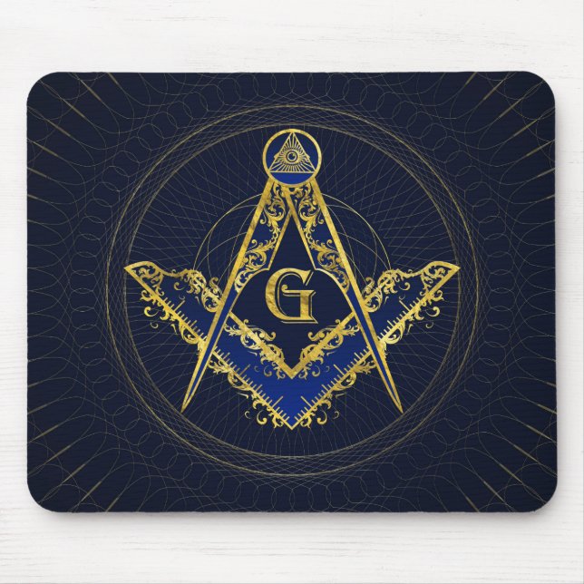 Freemasonry symbol Square and Compasses Mouse Pad (Front)