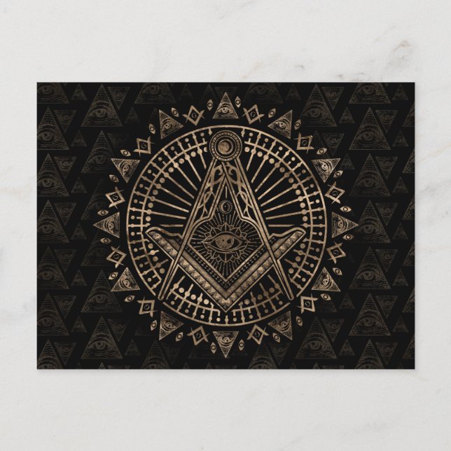 Freemasonry symbol Square and Compasses Postcard (Front)
