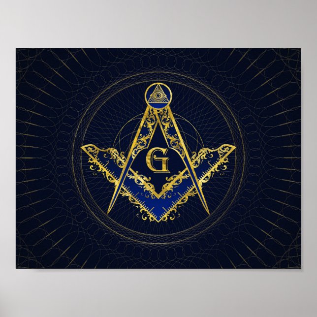 Freemasonry symbol Square and Compasses Poster (Front)