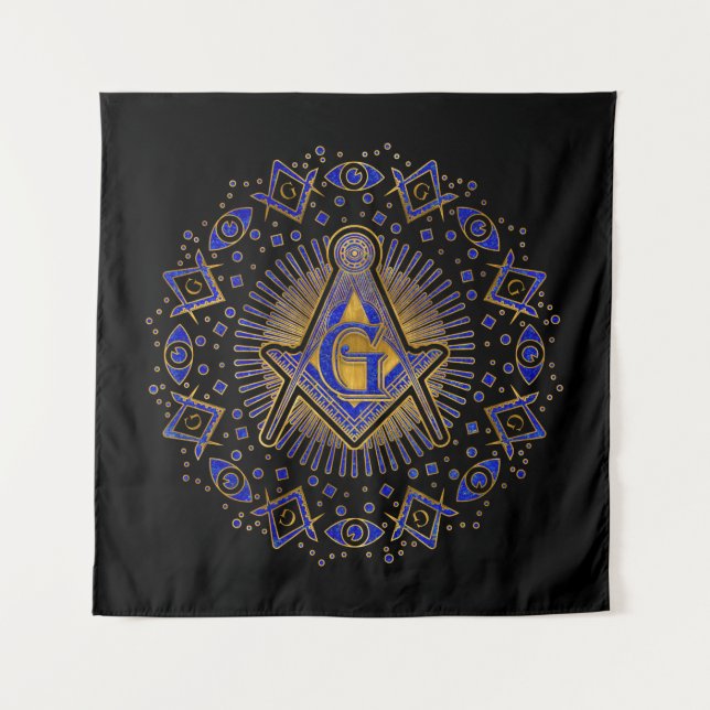 Freemasonry symbol Square and Compasses Tapestry (Front)