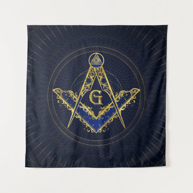 Freemasonry symbol Square and Compasses Tapestry (Front)