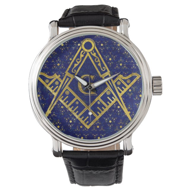 Freemasonry symbol Square and Compasses Watch (Front)