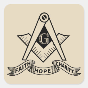 Freemasonry symbol square sticker