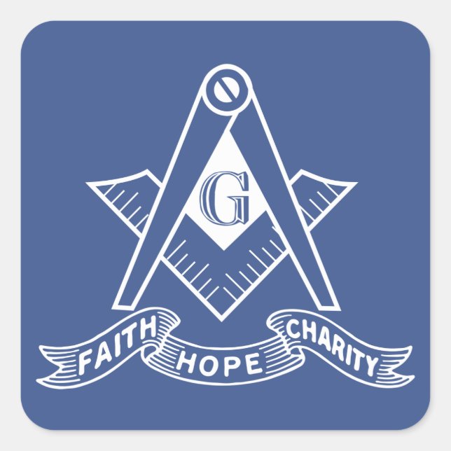 Freemasonry symbol square sticker (Front)