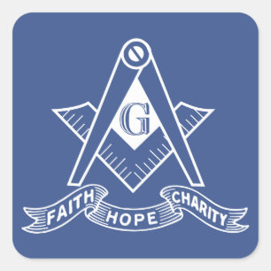 Freemasonry symbol square sticker