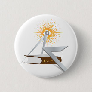 Freemasonry symbols 6 cm round badge