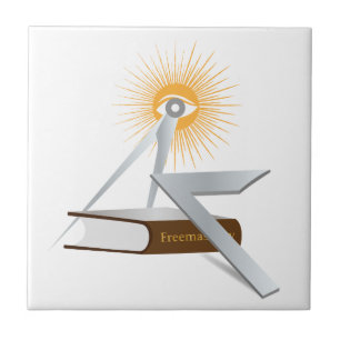 Freemasonry symbols ceramic tile