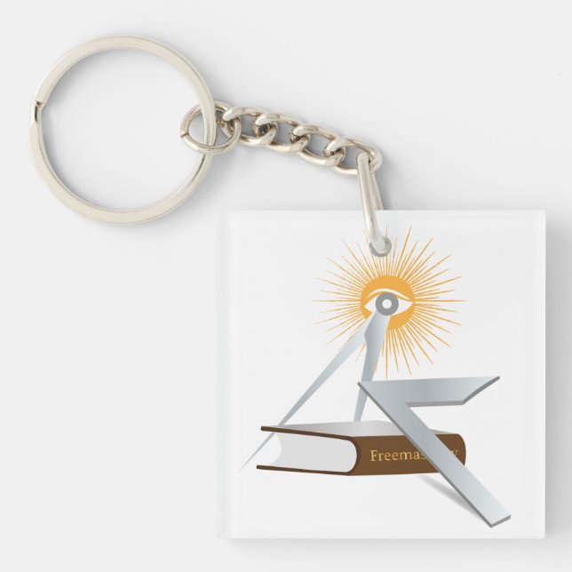 Freemasonry symbols key ring (Front)