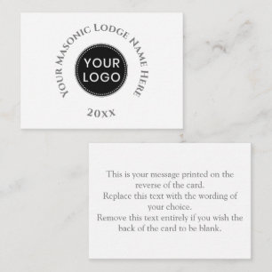 Freemasons Masonic Ladies Night Thank You Note Car Card